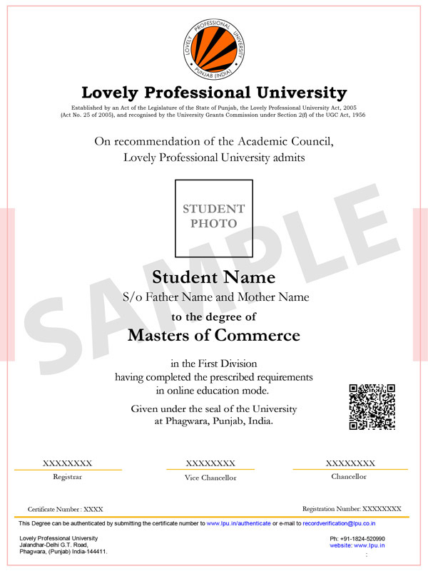 Sample Certificate